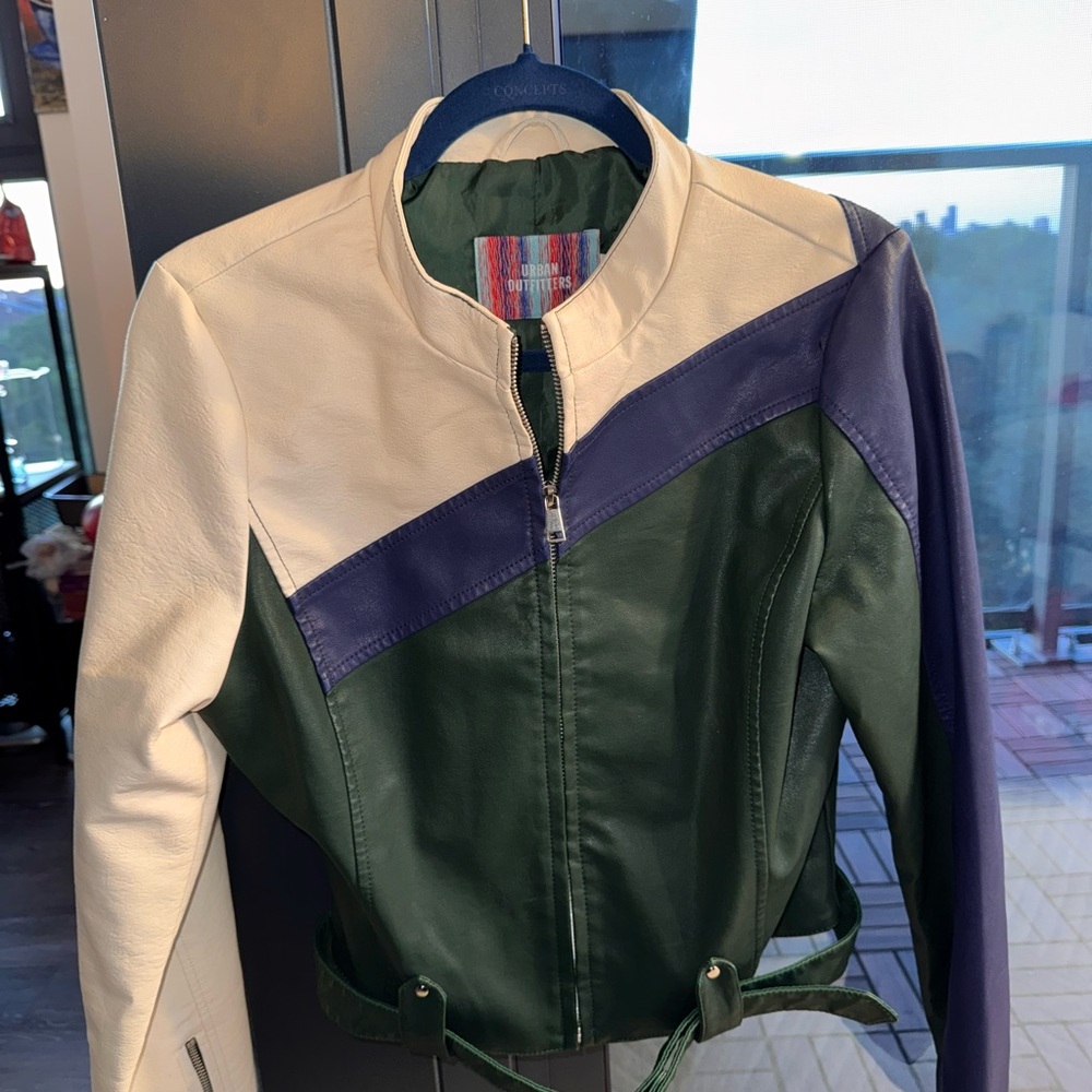 Urban Outfitters Tri-Tone Leather Jacket